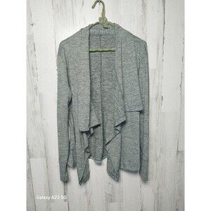 Nike Dri-Fit Green Space Dye Waterfall Open Front Long Sleeve Cardigan Medium